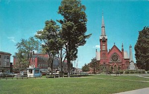 NATICK, Massachusetts MA   DOWNTOWN  Park & Civil War Monument  1964 Postcard