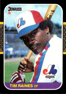 1987 DONRUSS Baseball Card Tim Raines OF Montreal Expos sun0596