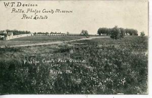 ROLLA MISSOURI FAIRGROUNDS ADVERTISING POSTCARD 1907 MO
