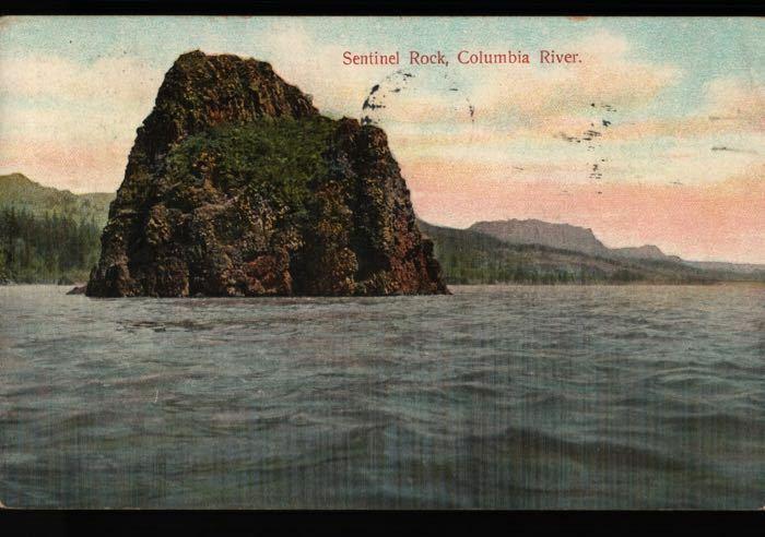 Portland OR Chehalis WA Charles McLeod Sentinel Rock Columbia River Postcard B06