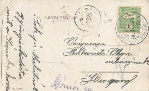 Christmas winter seasonal greetings fantasy postcard angel roses Hungary 1907