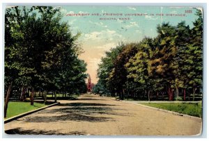 1912 University Avenue Friend's University Distance Wichita Kansas KS Postcard