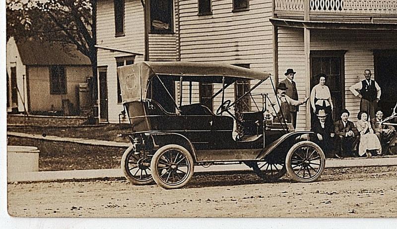 Miltonvale KS RPPC 1910 Hotel Early Model T Car Worcester MA Real Photo Postcard