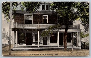1915  Simsbury  Connecticut A. E. Lathrop  Drug Store  Post Office  Postcard