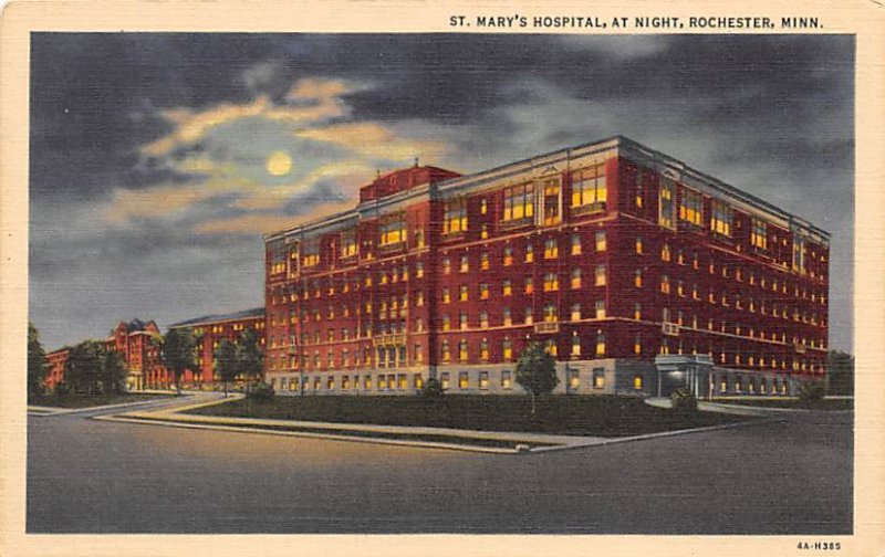 St Marys Hospital  At Night Rochester, Minnesota USA
