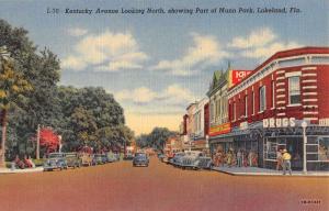 Lakeland Florida Kentucky Avenue Looking North Antique Postcard K107761