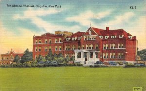 KINGSTON, New York NY    BENEDICTINE HOSPITAL Ulster County  1946 Linen Postcard