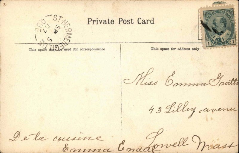 Coaticook Quebec Eastern Townships Bank c1907 Postcard