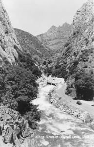 Kings River Rapids @ Boyden Cave California~40s Cars on Highway~Bridge~RPPC