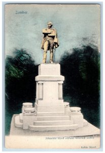 Sombor Serbia Postcard Statue of Jozsef Schweidel Vertanu Tabornok c1910