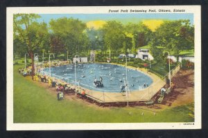 OTTAWA KANSAS FOREST PARK SWIMMING POOL VINTAGE POSTCARD