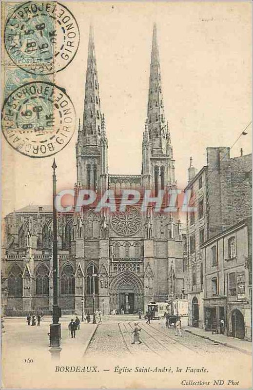 Postcard Old Bordeaux Church of Saint Andre the Facade