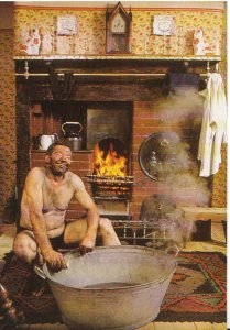 Muesum Postcard - Pitman Bathing - Front of Coal Fired Range 1890 - Ref 6976A