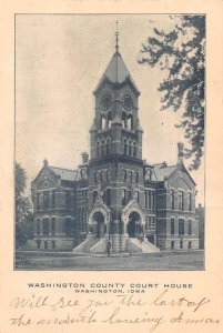 Washington Iowa Court House Vintage Postcard AA19742