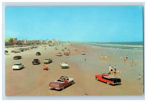 1950's Cars On Daytona Beach Florida Pier Attractions Postcard P109E