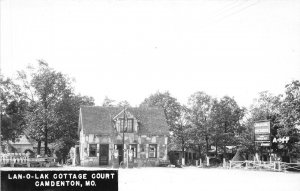 J42/ Camdenton Missouri RPPC Postcard c1940s Lan-O-Lake Cottage Court 116