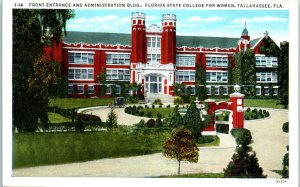 1920s Front Entrance Florida State College for Women Tallahassee FL Postcard