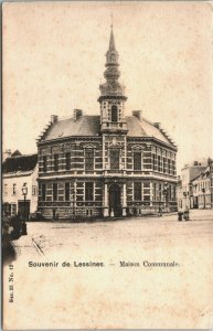 Belgium Lessines Maison Communale Lessen Vintage Postcard 03.76