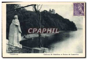 Postcard Old Chindrieux Chateau de Chatillon and Statue of Lamartine