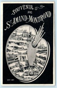 Souvenir de ST. AMAND-MONTROND, FRANCE ~ Large Letter Multi View c1910s Postcard