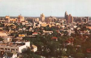 SAN ANTONIO, TX  Texas    BIRD'S EYE VIEW OF THE CITY   1957 Chrome Postcard