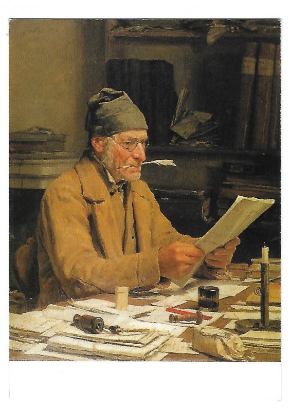 Painting Albert Anker Der Gemeindeschreiber-Le secretaire Municpal  4 by 6