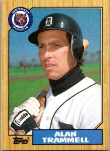 1987 Topps Baseball Card Alan Trammell Detroit Tigers sk13727