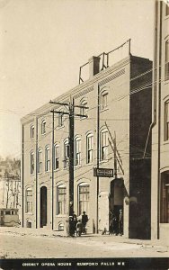 Rumford Falls ME Cheney Opera House Note Diner Left Real Photo Postcard