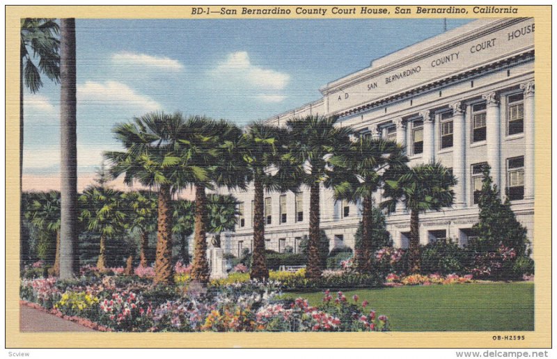 SAN BERNARDINO, California, 1930-1940´s; San Bernardino County Court House