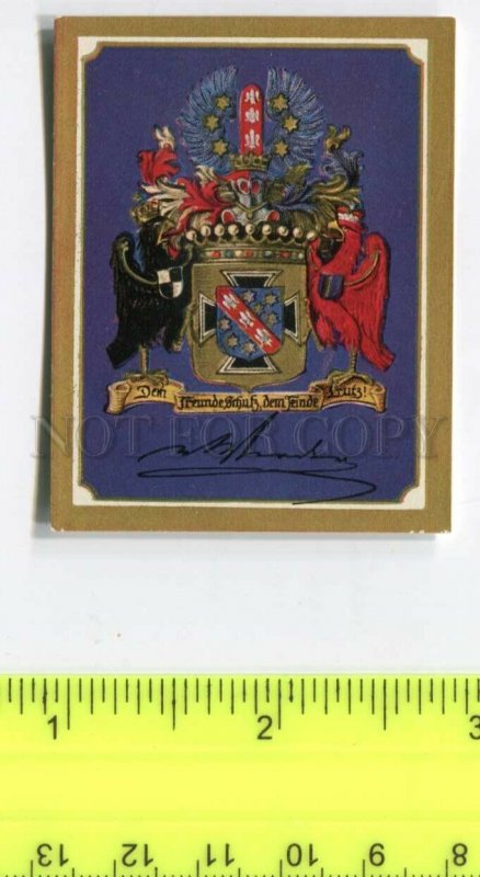 428128 coats of arms Vintage Friedrich Hindenburg Tobacco Card w/ ADVERTISING