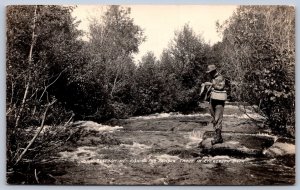 K45/ Menominee Indian Reservation Wisconsin RPPC Postcard c30s Fishing 94