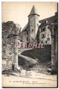 Old Postcard Salies-de-Bearn Ruins of Chateau Perigord Taleyran