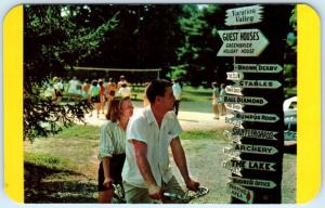 ECHO LAKE, Pennsylvania PA   Tandem Bike Riders VACATION VALLEY RESORT  Postcard