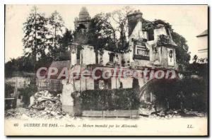 Postcard Old War 1914 Senlis House