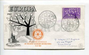 421947 FRANCE Council Europe 1962 EUROPA CEPT Strasbourg Rotary First Day COVER