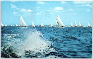 Postcard - Sailboat Racing On Long Island - New York