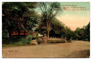 1913 Reviewing Stand, Flower Garden, Prospect Park, Brooklyn, NY Postcard