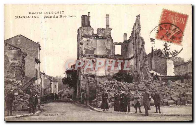 Old Postcard Baccarat Rue Brechon Army