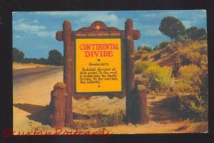 ROUTE 66 NEW MEXICO HIGHWAY CONTINENTAL DIVIDE SIGN VINTAGE POSTCARD