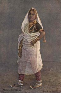 India Indigenous Culture Mahomedan Woman c1910 Vintage Postcard