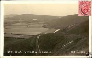 sussex, POYNINGS, Dyke Hills, Panorama (1909) RPPC