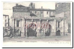 Nimes Old Postcard Porte d & # 39Auguste (antiquity Rome) (reproduction)