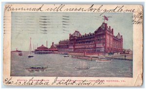 1907 Hotel Chamberlin Fortress Monroe Virginia Hammond Indiana Comment Postcard