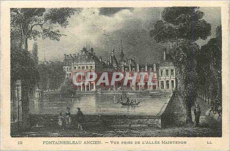 Old Postcard Fontainebleau Old View from the Allee Maintenon