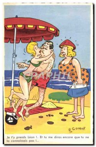 Old Postcard Fantasy Humor Beach Gondot