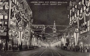 PC Looking Down 16th Street B.P.O. Eks Golden Jubilee Denver Colorado~128608