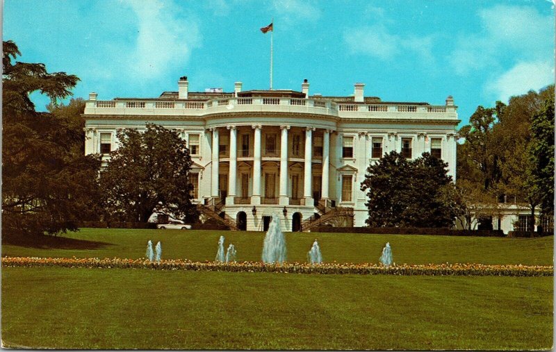 White House Washington DC Water Fountain Postcard VTG UNP Vintage Unused 