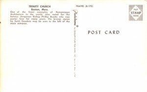 Trinity Church Boston, Massachusetts Postcard