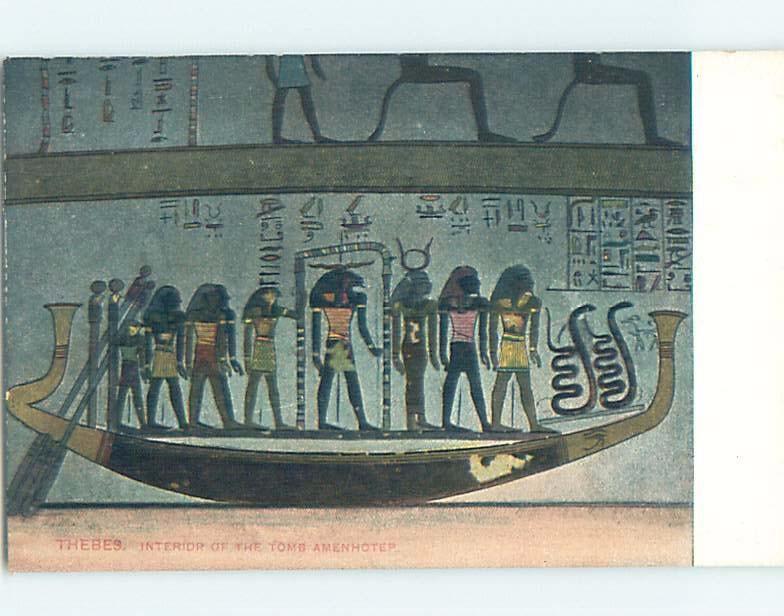 Unused Old Postcard AMENHOTEP TOMB INTERIOR Thebes Egypt F5311