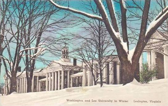 Virginia Lexington Washington & Lee University In Winter Handcolored Albertype